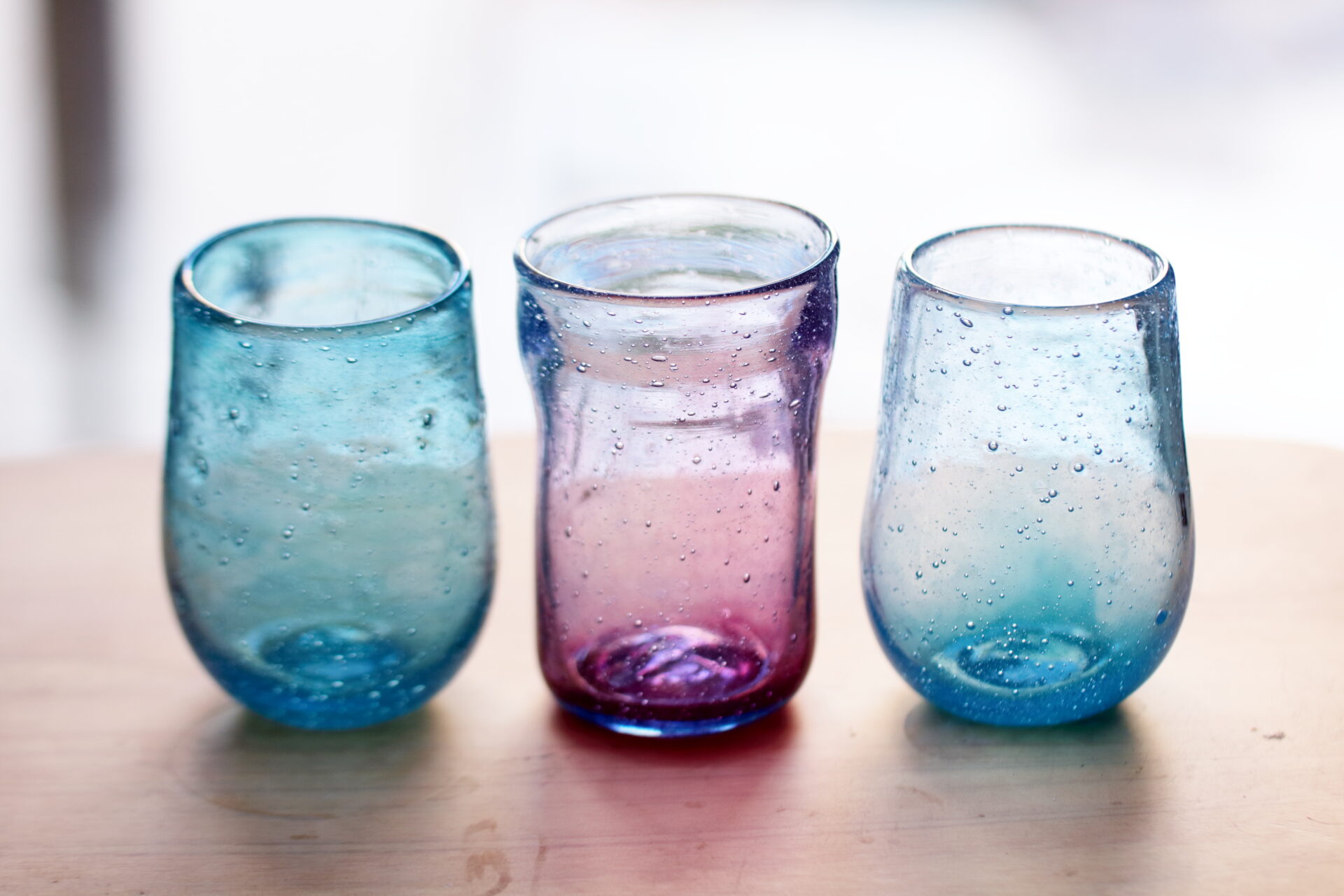 吹きガラス体験の完成作品